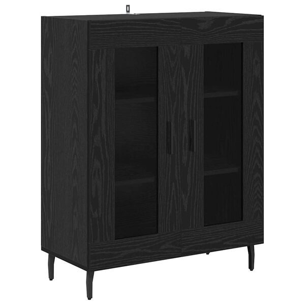 vidaXL Sideboard Black Oak 69.5 x 34 x 90 cm Engineered Wood