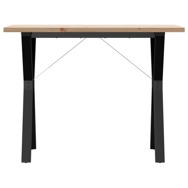 vidaXL Dining Table Y-Frame 100x50x75.5 cm Solid Wood Pine and Steel