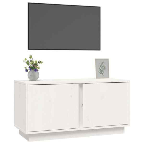 vidaXL TV Cabinet White 80x35x40.5 cm Solid Wood Pine