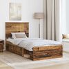 vidaXL Bed Frame with Headboard Old Wood 75 x 190 cm Solid Pine Wood