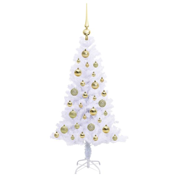 vidaXL Artificial Christmas Tree with Stand White 120 cm PVC and Steel
