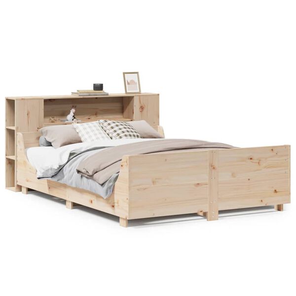 vidaXL Bed Frame without Mattress 150x200 cm King Size Solid Wood Pine