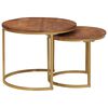 vidaXL Nesting Coffee Tables 2 pcs Solid Mango Wood and Steel