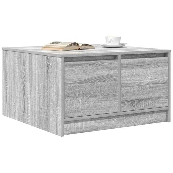 vidaXL Coffee Table with Drawers Grey Sonoma 70.5x70x40 cm