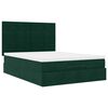 vidaXL Ottoman Bed with Mattresses Dark Green 140x200cm Velvet