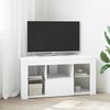 vidaXL Corner LED TV Cabinet White 100 x 40 x 50 cm Engineered Wood