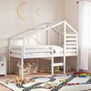 vidaXL Kids' Bed Roof White 198x87x113 cm Solid Wood Pine