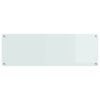 vidaXL Kitchen Backsplash White 120 x 40 cm Tempered Glass