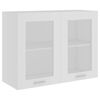 vidaXL Hanging Glass Cabinet | White | Engineered wood, Glass | Medium