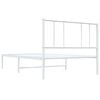 vidaXL Metal Bed Frame without Mattress with Headboard White 90x200cm