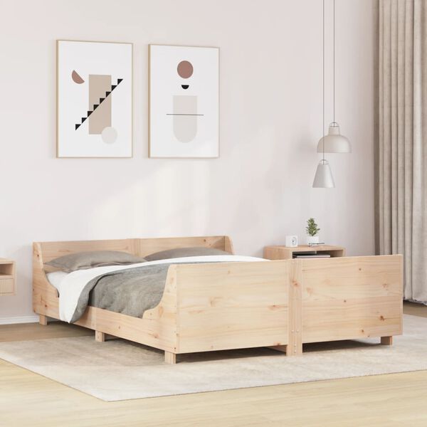 vidaXL Bed Frame without Mattress 135x190 cm Double Solid Wood Pine