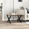 vidaXL Coffee Table X-Frame 60x60x40 cm Solid Wood Pine and Steel