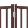 vidaXL Dog Gate with Door Foldable 6 Panels Brown 480 cm Poplar Wood