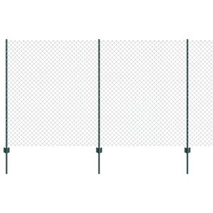 vidaXL Fence with Post Green 1.4 x 10 m Steel and PVC