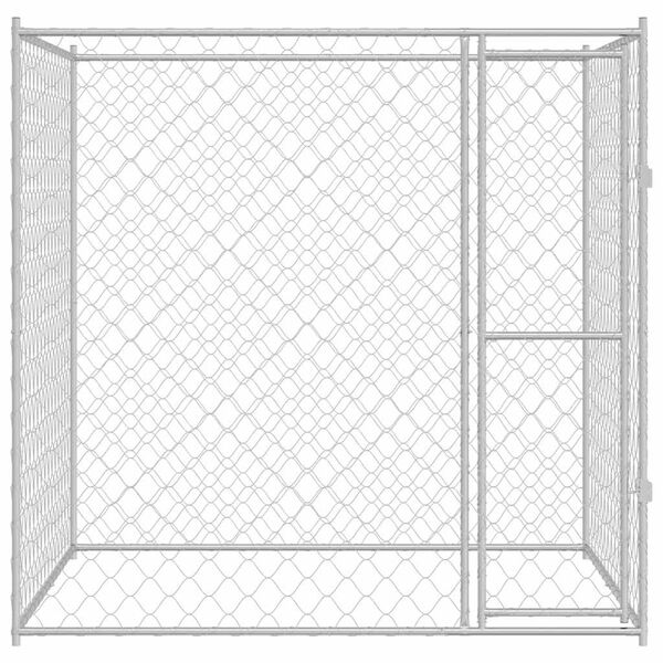 vidaXL Dog Cage Silver 200 x 200 x 200 cm Galvanised Steel