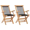 vidaXL Folding Chairs 2 pcs Solid Teak Wood and Rope