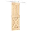 vidaXL Sliding Door Natural and White 70 x 210 cm Solid Pine Wood