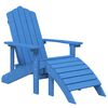 vidaXL Garden Adirondack Chairs 2 pcs with Footstools HDPE Aqua Blue