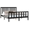 vidaXL Bed Frame without Mattress Black Solid Wood Pine King Size