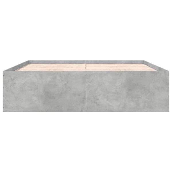 vidaXL Bed Frame without Mattress Concrete Grey 200x200 cm