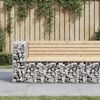 vidaXL Garden Bench Gabion Design 122x71x65.5 cm Solid Wood Pine