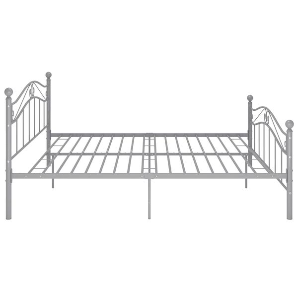 vidaXL Bed Frame without Mattress Grey Metal 140x200 cm