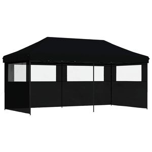 vidaXL Party Tent 292 x 580 x 315 cm Black Oxford Fabric