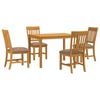 vidaXL Dining Set 5 pcs Grey Solid Oak Wood