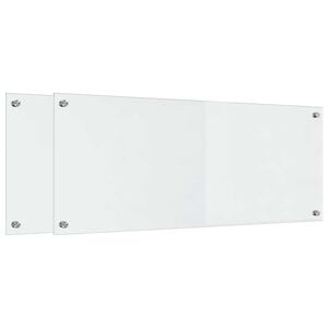 vidaXL Kitchen Backsplash 2 pcs Transparent 100 x 40 cm Tempered Glass