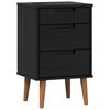 vidaXL Bedside Cabinet MOLDE Black 40 x 35 x 65 cm Solid Pine Wood