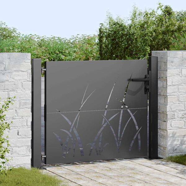 vidaXL Garden Gate with Lock Black 100 x 100 cm Powder-coated steel