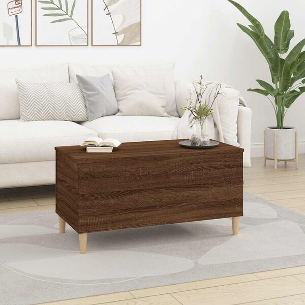 vidaXL Coffee Table Brown Oak 90x44.5x45 cm Engineered Wood