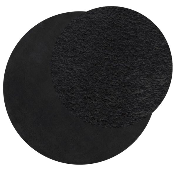 vidaXL Rug HUARTE Short Pile Soft and Washable Black &Oslash; 120 cm