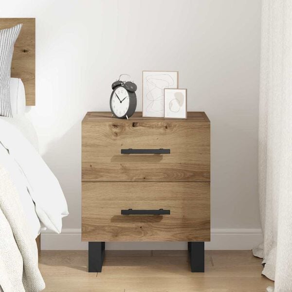 vidaXL Bedside Cabinet Artisan Oak 40 x 35 x 47.5 cm Engineered Wood