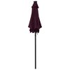 vidaXL Garden Parasol with LED Lights Bordeaux Red 200x211 cm Aluminium