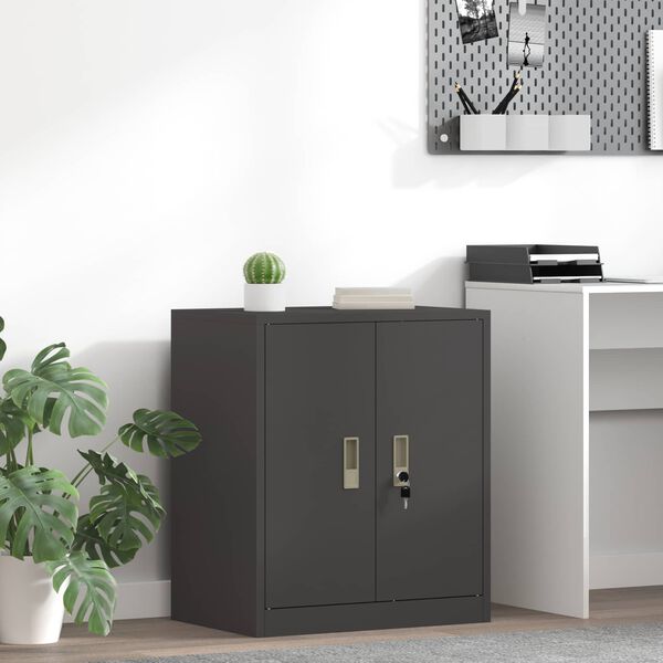 vidaXL Storage Cabinet Black 60 x 40 x 70 cm Steel