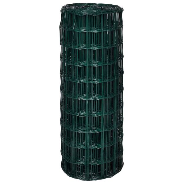 vidaXL Euro Fence Steel 25x1.0 m Green