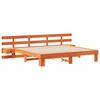 vidaXL Bed Frame with Headboard Brown 200 x 200 cm Solid Pine Wood