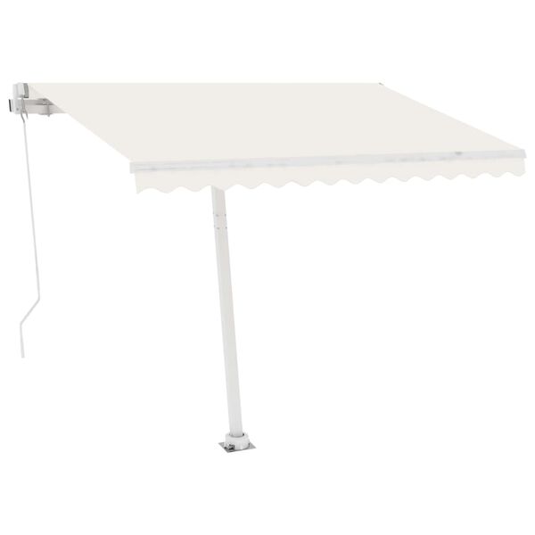 vidaXL Freestanding Manual Retractable Awning 350x250 cm Cream