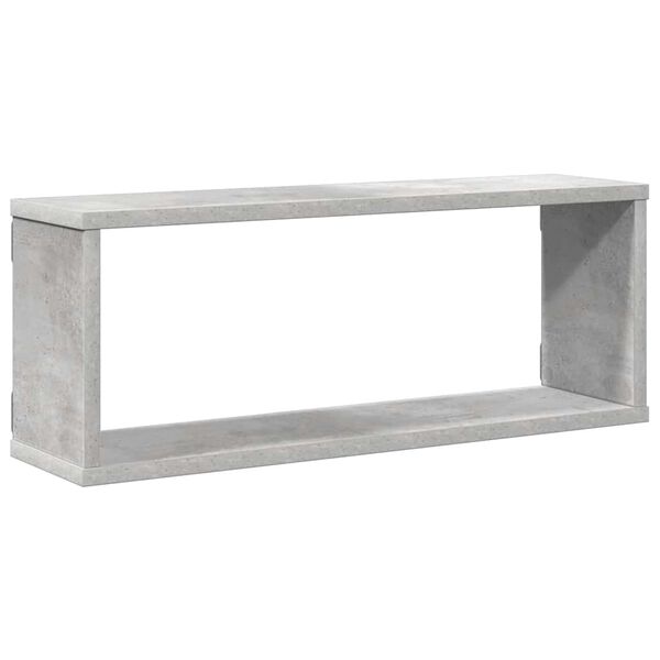 vidaXL Wall Cube Shelf 4 pcs Concrete Grey 60x15x23 cm Engineered Wood