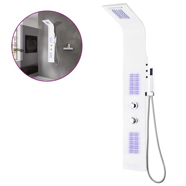 vidaXL Shower Panel Unit Aluminium 20x44x130 cm White