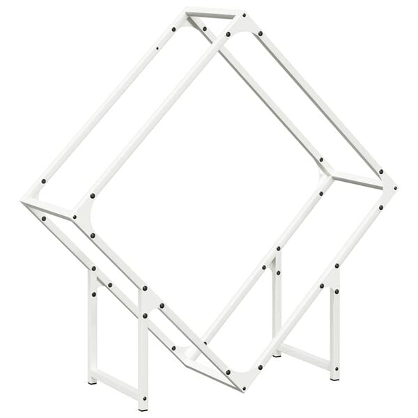vidaXL Firewood Rack White 80x25x80 cm Cold-rolled steel