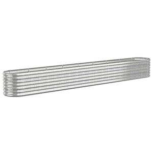 vidaXL Garden Raised Bed Galvanised Steel 332x40x36 cm Silver