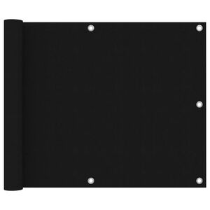 vidaXL Balcony Screen Black 75x600 cm Oxford Fabric