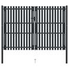 vidaXL Double Door Fence Gate Steel 300x200 cm Anthracite