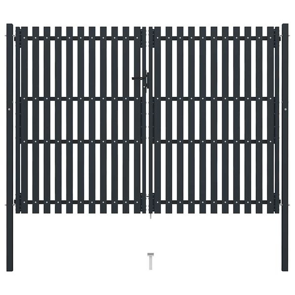 vidaXL Double Door Fence Gate Steel 300x200 cm Anthracite