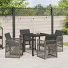 vidaXL Garden Dining Set 5 pcs Grey Poly Rattan