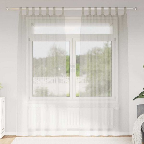 vidaXL Voile Curtain with Curtains 2 pcs Cream 260 x 140 cm Polyester