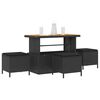 vidaXL Garden Dining Set Black Poly rattan