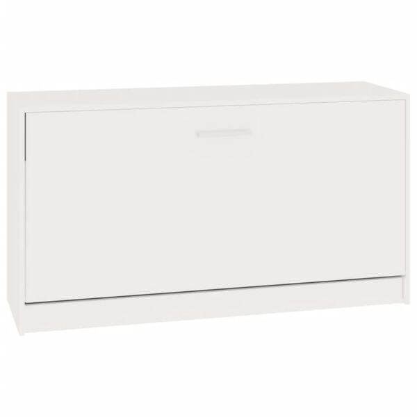 vidaXL Shoe Bench High Gloss White 80x24x45 cm Engineered Wood